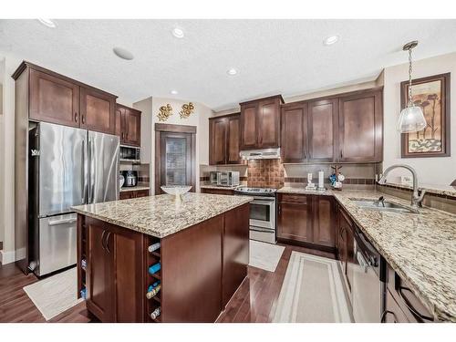 1589 Copperfield Boulevard Se, Calgary, AB - Indoor Photo Showing Kitchen With Double Sink With Upgraded Kitchen