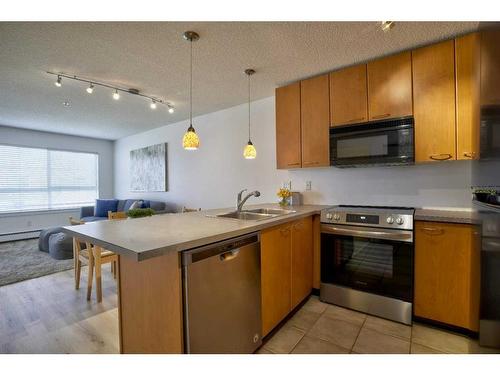 231-22 Richard Place Sw, Calgary, AB - Indoor Photo Showing Kitchen With Stainless Steel Kitchen With Double Sink