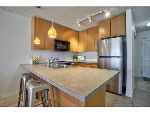 231-22 Richard Place Sw, Calgary, AB - Indoor Photo Showing Kitchen With Double Sink