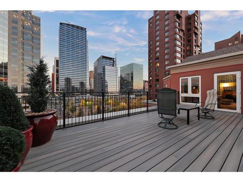 1801-400 Eau Claire Avenue Sw, Calgary, AB - Outdoor With Deck Patio Veranda