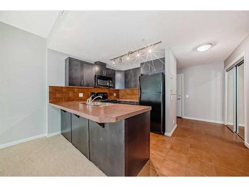 602-1410 1 Street Se, Calgary, AB - Indoor Photo Showing Kitchen With Double Sink