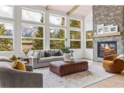 2 Pinewood Crescent, Canmore, AB - Indoor Photo Showing Living Room With Fireplace