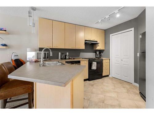 321-5115 Richard Road Sw, Calgary, AB - Indoor Photo Showing Kitchen With Double Sink
