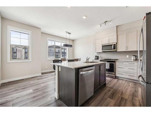227 Sage Hill Grove Nw, Calgary, AB - Indoor Photo Showing Kitchen With Stainless Steel Kitchen With Upgraded Kitchen