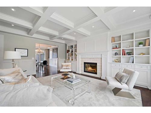 4244 Britannia Drive Sw, Calgary, AB - Indoor With Fireplace