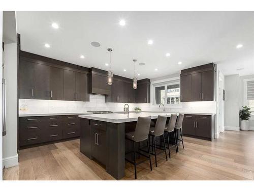 256 Aspen Summit Heath Sw, Calgary, AB - Indoor Photo Showing Kitchen With Upgraded Kitchen