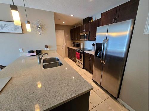 1708-211 13 Avenue Se, Calgary, AB - Indoor Photo Showing Kitchen With Stainless Steel Kitchen With Double Sink