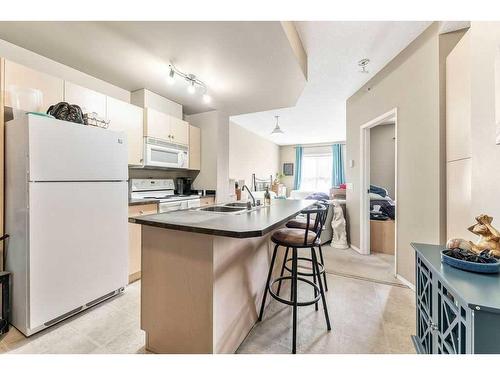 3107-73 Erin Woods Court Se, Calgary, AB - Indoor Photo Showing Kitchen With Double Sink