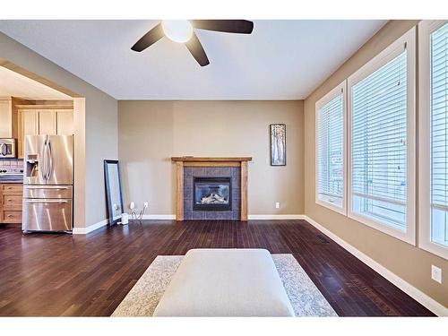 138 Evanston Way Nw, Calgary, AB - Indoor Photo Showing Living Room With Fireplace