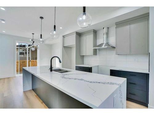 1802 19 Avenue Nw, Calgary, AB - Indoor Photo Showing Kitchen With Double Sink With Upgraded Kitchen