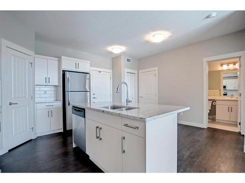 419-130 Auburn Meadows View Se, Calgary, AB - Indoor Photo Showing Kitchen With Double Sink
