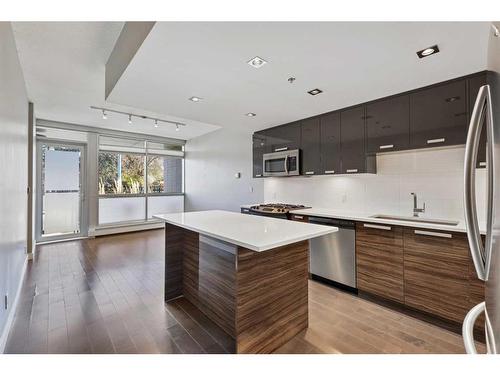 111-235 9A Street Nw, Calgary, AB - Indoor Photo Showing Kitchen With Upgraded Kitchen