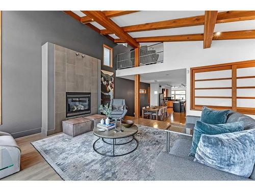 914 8 Avenue Se, Calgary, AB - Indoor Photo Showing Living Room With Fireplace