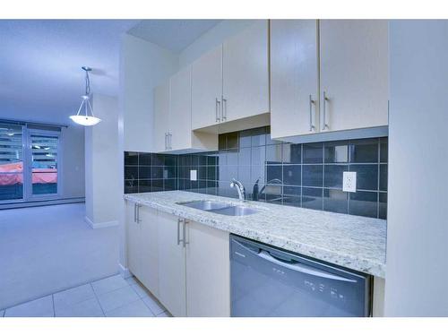 506-315 3 Street Se, Calgary, AB - Indoor Photo Showing Kitchen With Double Sink