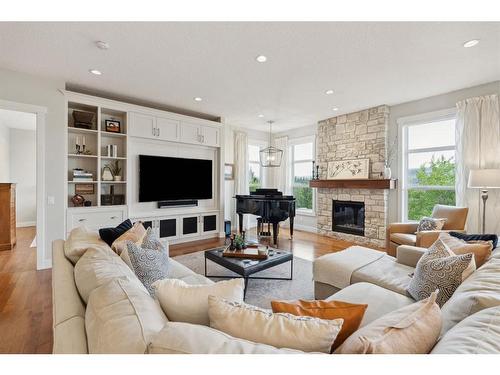 6 Timberline Place Sw, Calgary, AB - Indoor Photo Showing Living Room With Fireplace