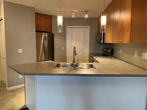 322-5115 Richard Road Sw, Calgary, AB - Indoor Photo Showing Kitchen With Double Sink