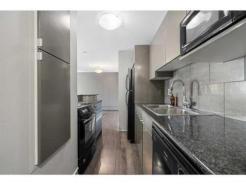 203-706 15 Avenue Sw, Calgary, AB - Indoor Photo Showing Kitchen With Double Sink