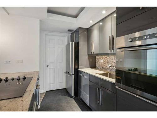 240-1304 15 Avenue Sw, Calgary, AB - Indoor Photo Showing Kitchen With Stainless Steel Kitchen With Upgraded Kitchen