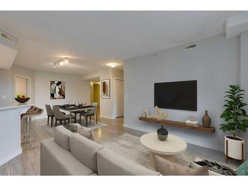 1407-683 10 Street Sw, Calgary, AB - Indoor Photo Showing Living Room