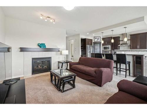 131 Skyview Point Road Ne, Calgary, AB - Indoor Photo Showing Living Room With Fireplace