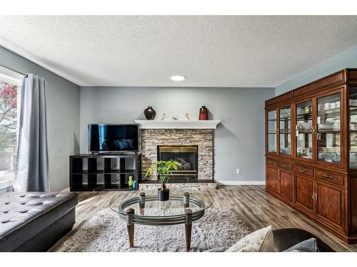33 Applecrest Crescent Se, Calgary, AB - Indoor Photo Showing Living Room With Fireplace