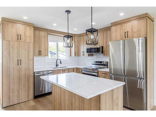 1447 Mardale Way Ne, Calgary, AB - Indoor Photo Showing Kitchen With Stainless Steel Kitchen With Upgraded Kitchen