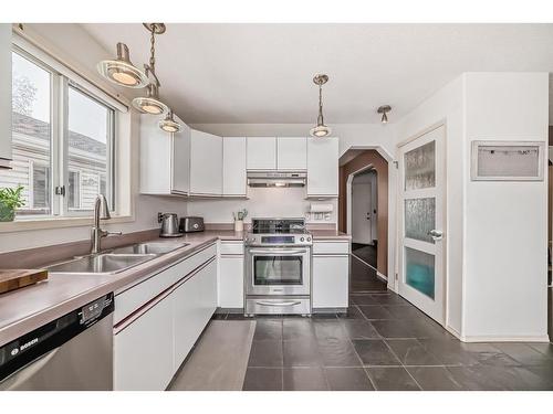144 Riverglen Drive Se, Calgary, AB - Indoor Photo Showing Kitchen With Double Sink