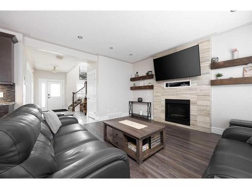 108 Comeau Crescent, Fort Mcmurray, AB - Indoor Photo Showing Living Room With Fireplace
