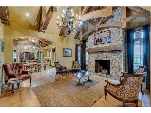 290226 316 Street West, Rural Foothills County, AB - Indoor Photo Showing Living Room With Fireplace