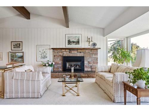 265 Wildwood Drive Sw, Calgary, AB - Indoor Photo Showing Living Room With Fireplace