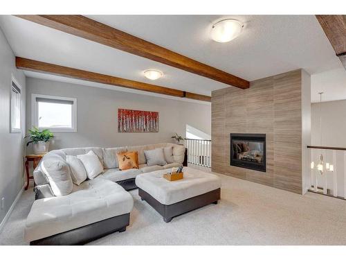 47 Legacy Circle Se, Calgary, AB - Indoor Photo Showing Living Room With Fireplace