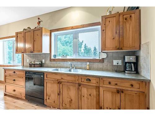 112 Derochie Drive, Claresholm, AB - Indoor Photo Showing Kitchen With Double Sink