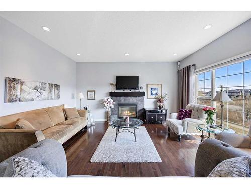 129 Kincora Glen Rise Nw, Calgary, AB - Indoor Photo Showing Living Room With Fireplace