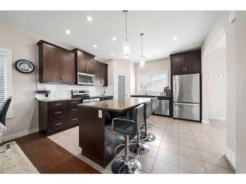 25 Redstone Villas Ne, Calgary, AB - Indoor Photo Showing Kitchen With Stainless Steel Kitchen With Upgraded Kitchen