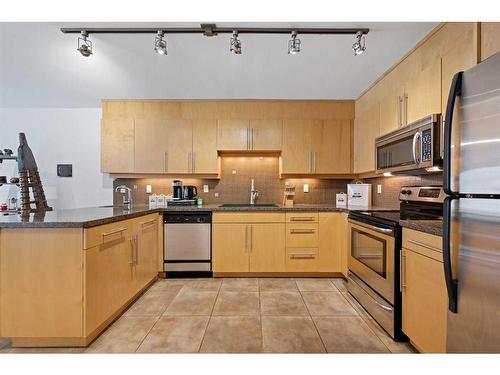 104-350 4 Avenue Ne, Calgary, AB - Indoor Photo Showing Kitchen With Stainless Steel Kitchen