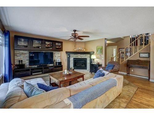 221 Kincora Heights Nw, Calgary, AB - Indoor Photo Showing Living Room With Fireplace