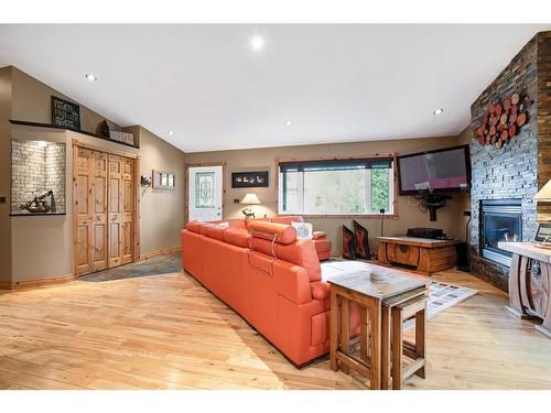 731 Lakeside Drive, Rural Vulcan County, AB - Indoor Photo Showing Living Room With Fireplace