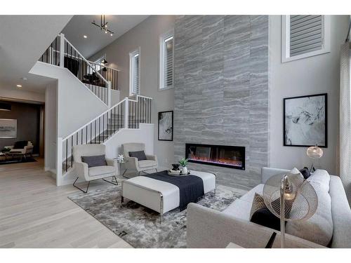 332 Legacy Circle Se, Calgary, AB - Indoor With Fireplace