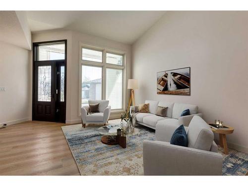420 Diamond Court Se, Calgary, AB - Indoor Photo Showing Living Room With Fireplace