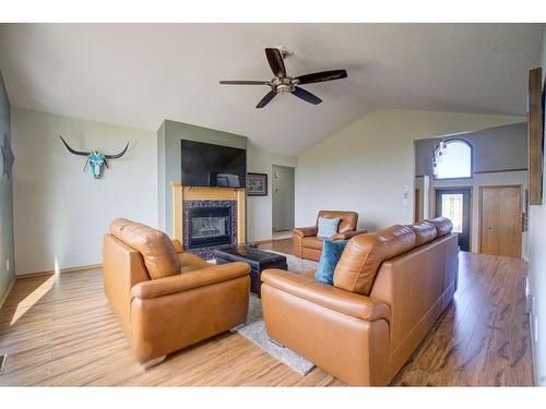 500 Minto Street, Granum, AB - Indoor Photo Showing Living Room With Fireplace