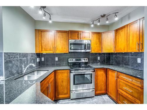 224-500 Rocky Vista Gardens Nw, Calgary, AB - Indoor Photo Showing Kitchen With Stainless Steel Kitchen With Double Sink