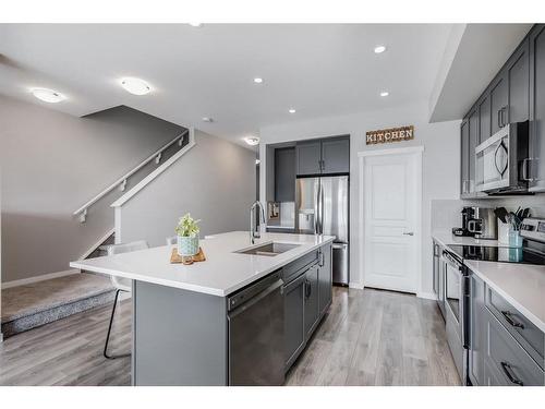 176 Masters Crescent Se, Calgary, AB - Indoor Photo Showing Kitchen With Double Sink With Upgraded Kitchen