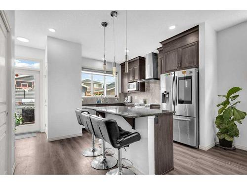 734 Redstone Drive Ne, Calgary, AB - Indoor Photo Showing Kitchen With Stainless Steel Kitchen With Upgraded Kitchen
