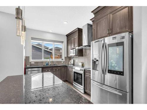 734 Redstone Drive Ne, Calgary, AB - Indoor Photo Showing Kitchen With Stainless Steel Kitchen With Double Sink With Upgraded Kitchen