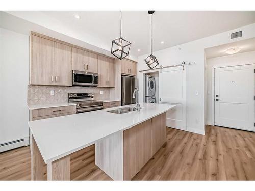 6404-200 Seton Circle Se, Calgary, AB - Indoor Photo Showing Kitchen With Double Sink With Upgraded Kitchen