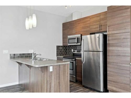 333-130 New Brighton Way Se, Calgary, AB - Indoor Photo Showing Kitchen With Stainless Steel Kitchen