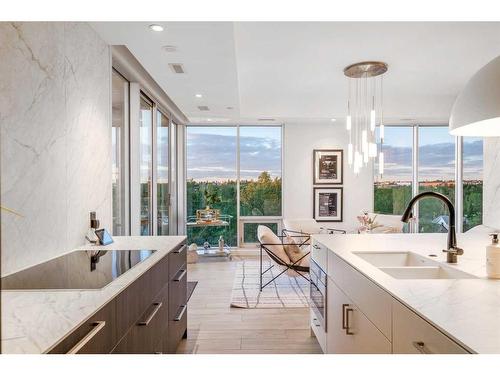 708-1020 9 Avenue Se, Calgary, AB - Indoor Photo Showing Kitchen With Double Sink With Upgraded Kitchen