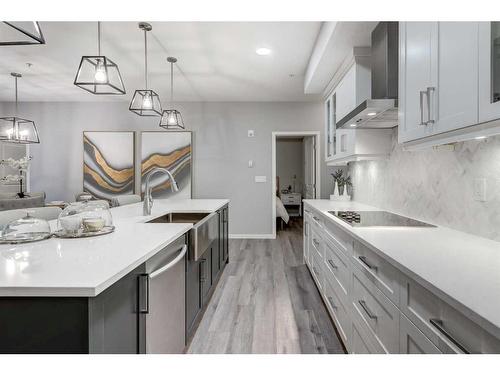 2113-550 Belmont Street Sw, Calgary, AB - Indoor Photo Showing Kitchen With Upgraded Kitchen