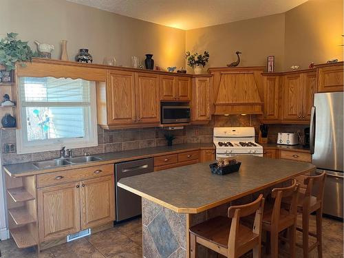 6009 60 Street, Olds, AB - Indoor Photo Showing Kitchen With Double Sink