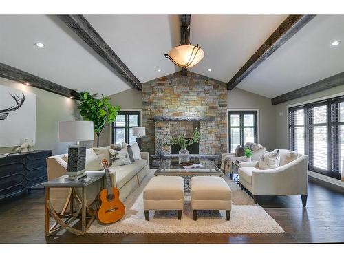 626 Riverdale Avenue Sw, Calgary, AB - Indoor Photo Showing Living Room With Fireplace